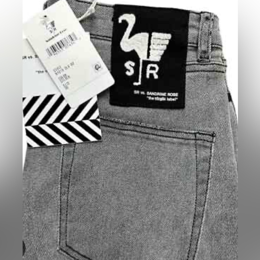 Free People SR vs Sandrine Rose Virgin Label Black Denim Black Wash Jeans NWT 28